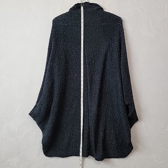 Zara Knit Womens Sequin Wrap Cardigan Size M Navy Sparkle Sweater Universal READ - Picture 9 of 16